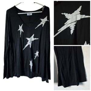 Lauren Moshi Scribbled Stars bell sleeve shirt